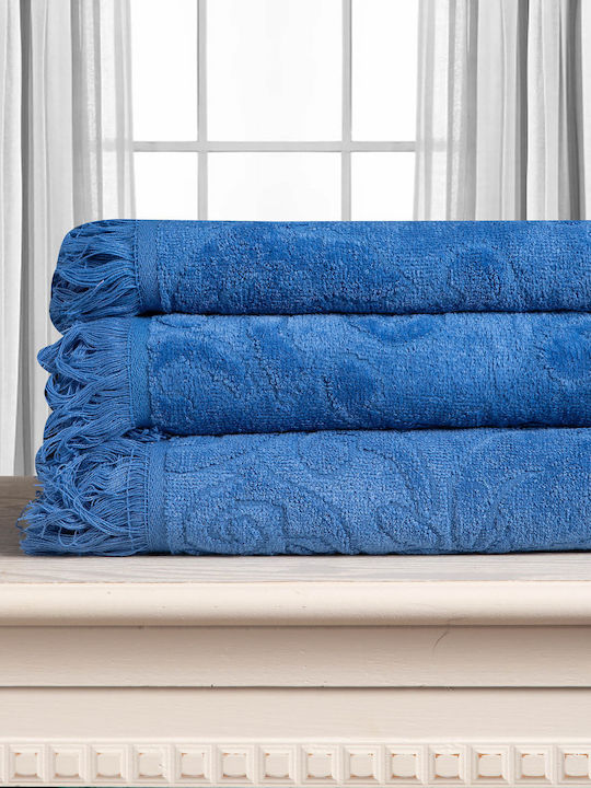 Silk Fashion Bath Towel Alicia 40x60cm Cobalt Weight 520gsm