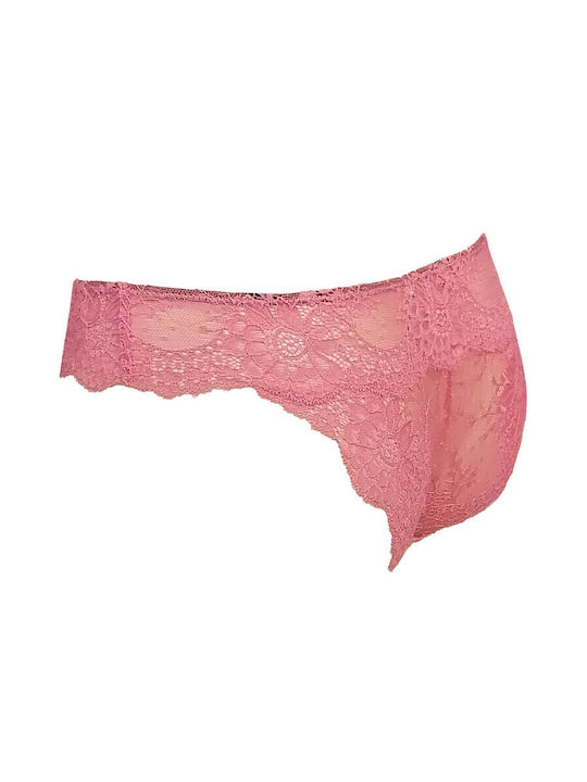 Γυναικεία Slip 3Pack με Δαντέλα Κοραλί