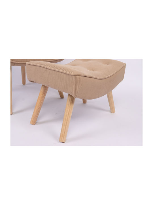 Anidori Ohrensessel mit Fußhocker Open Café 73x69x96cm