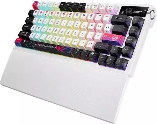 Asus ROG Azoth X Ασύρματο Gaming Μηχανικό Πληκτρολόγιο 75% με ROG NX Snow διακόπτες και RGB φωτισμό (International English) Λευκό