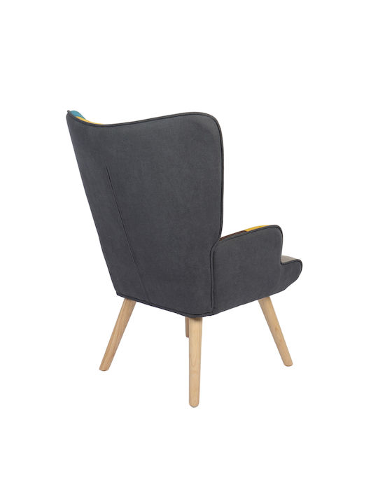 Briar Μπερζέρα Κίτρινο/μπλε Patchwork 73x69x96cm