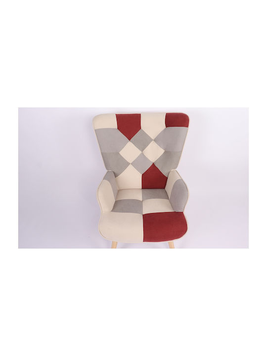 Briar Bergère Bordeaux/Grey Patchwork 73x69x96cm