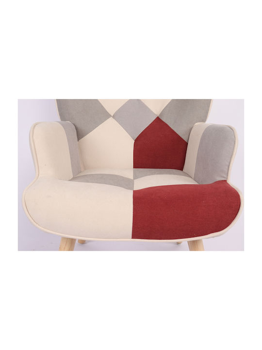 Briar Bergère Bordeaux/Grey Patchwork 73x69x96cm