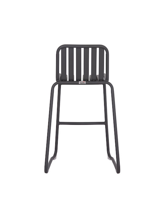 Stool Bar with Backrest Metallic Rachel Gray