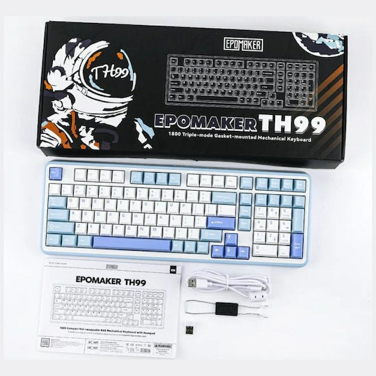 Epomaker TH99 Wireless Gaming Mechanical Keyboard with RGB lighting (English US) Blue