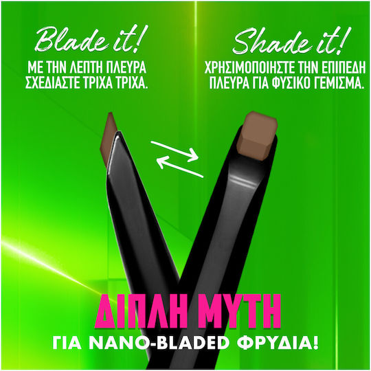 NYX Professional Makeup Professional Makeup Blade & Shade Dual Edge Brow Pencil Μολύβι για Φρύδια 05 Ash Brown