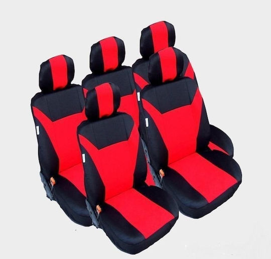 Set Spătare Auto 5buc Albastru / Roșu