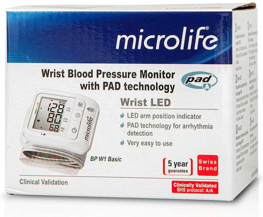 Microlife BP W1 Basic Дигитален Монитор за кръвно налягане с откриване на аритмия