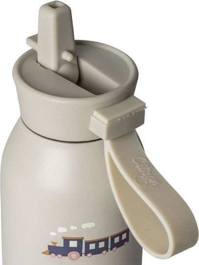 Citron Kids Water Bottle Thermos Stainless Steel with Straw Non Spill Gray 500ml