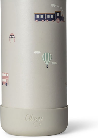 Citron Kids Water Bottle Thermos Stainless Steel with Straw Non Spill Gray 500ml