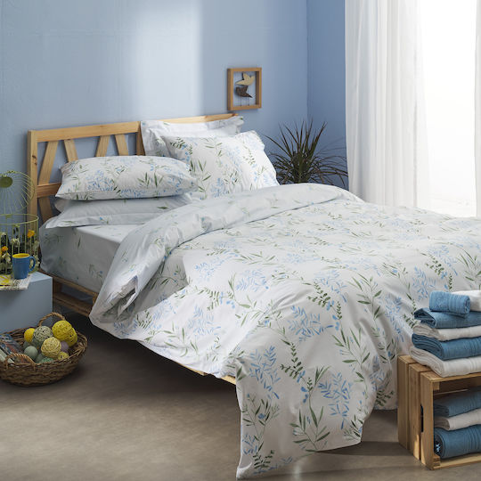 Charalambidis Textiles Σετ Σεντόνια Υπέρδιπλα 220x260εκ. Μπλε