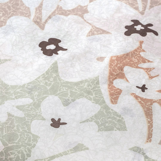 Beauty Home Duvet Cover Set Cotton Single with Pillowcase 165x245 Anthia Art 12253 Beige