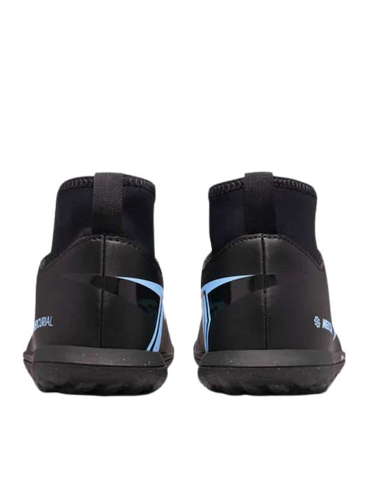Mercurial Superfly 10 Club Kids Turf Soccer Shoes with Sock Black