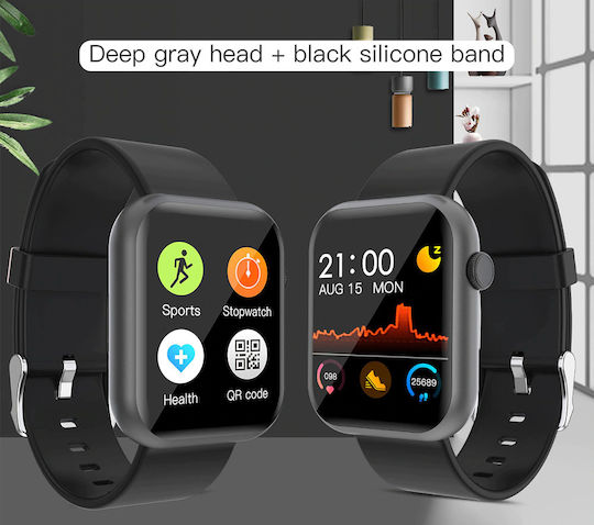 RFIT Aluminium Smartwatch with Heart Rate Monitor (Black)