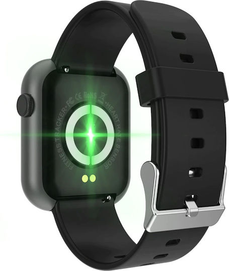 RFIT Aluminium Smartwatch with Heart Rate Monitor (Black)