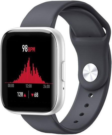 TrendFIT Aluminium Smartwatch mit Pulsmesser (Silber)