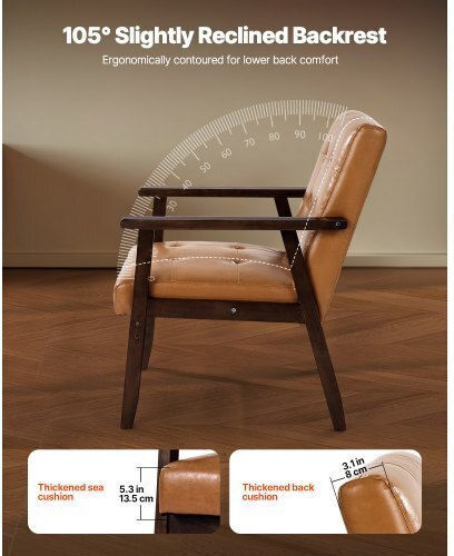 Dining Room Artificial Leather Chair Brown