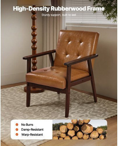 Dining Room Artificial Leather Chair Brown