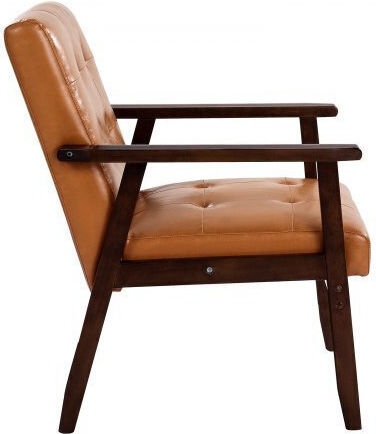 Dining Room Artificial Leather Chair Brown