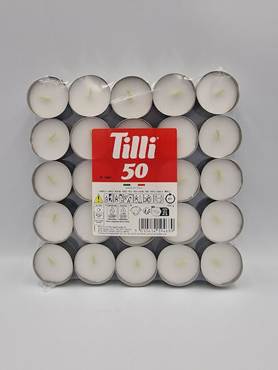Tealights Tilli White 4 Hour Duration Box 16 Pieces X 50