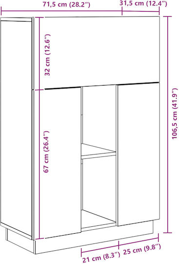 Schreibtisch Holz White 71.5x31.5x106.5cm