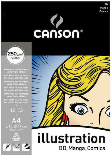Canson Sketch Pad Illustration 250g 12 Sheets