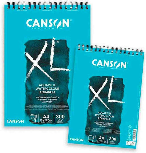Canson Μπλοκ Σχεδίου XL Aquarelle A4 21x29.7cm 30 Φύλλα