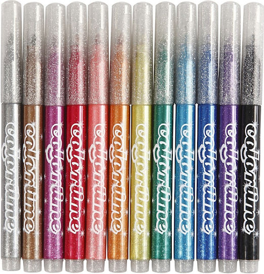 Colortime Markere de Desen 4.2mm Glitter 12buc