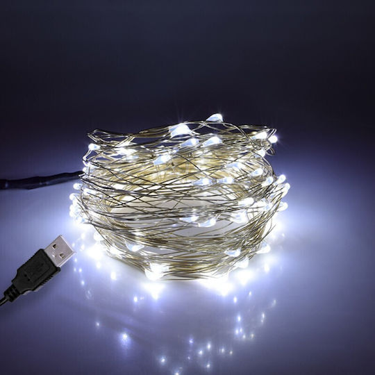 100 Lichter LED 10m. Kaltes Weiß USB in Zeichenfolge 1Stück 100 Lichter LED 10m. Kaltes Weiß USB in Zeichenfolge 1Stück