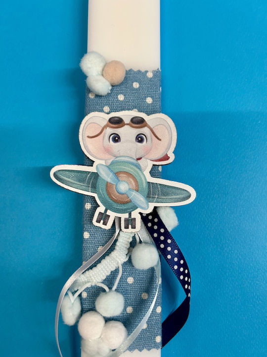 White Candle 29.5*4.5*1.5cm Wooden Elephant Airplane