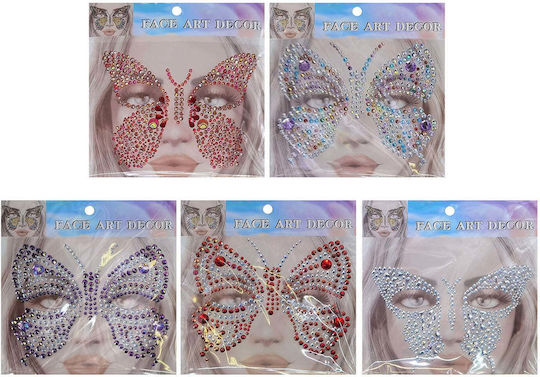 Butterfly Face Stickers Face Gems 17x17cm 1 Piece 3-2465