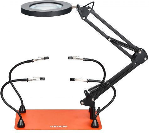 Vevor Magnetic Helping Hands Soldering Station 3x Led Magnifying Lamp 4 Arms