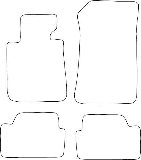 Set Covorașe Velur Potrivite BMW Seria 1 E87 5u 2004-2011 Margine Albastră