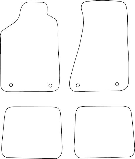 Set Velour Floor Mats Fitting Audi 80 B4 1991-1995 Black Edging