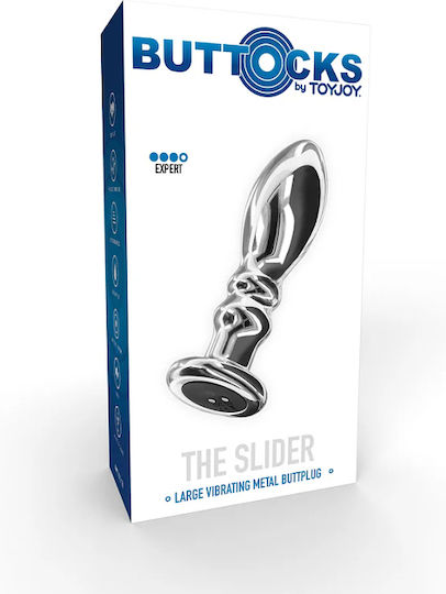 ToyJoy The Slider Anal Plug mit Vibration Groß Silber
