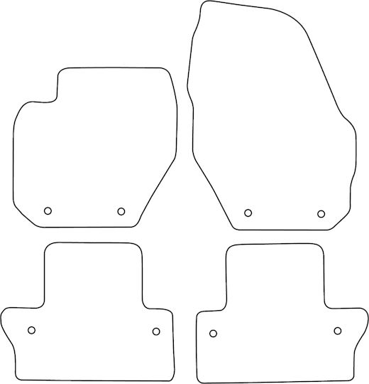 Set Velour Car Mats Matching Volvo V60 I 2010-2018 Red Edging