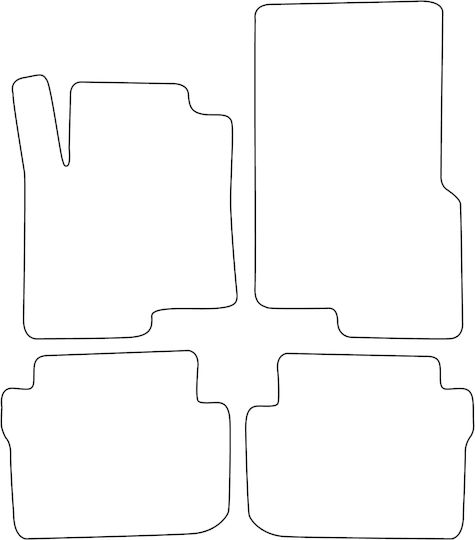 Set Covorașe Velur Pentru Smart PentruPatru I 2004-2006 Margine Neagră