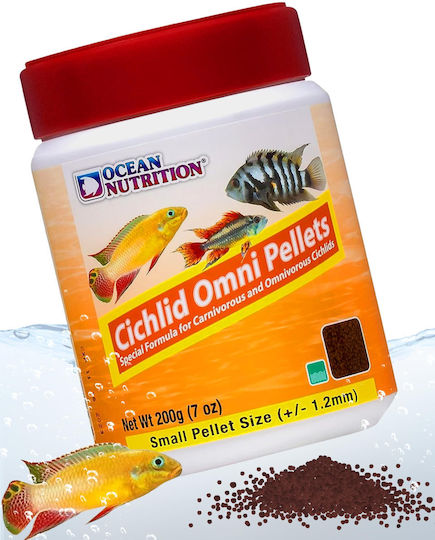 Ocean Nutrition Omni Pellets Fish Food Cichlids Sticks with Spirulina 200g