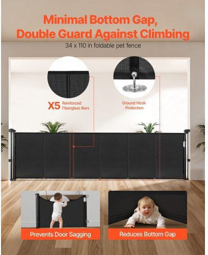 Vevor Door Dog in Black Color 87 x 28cm