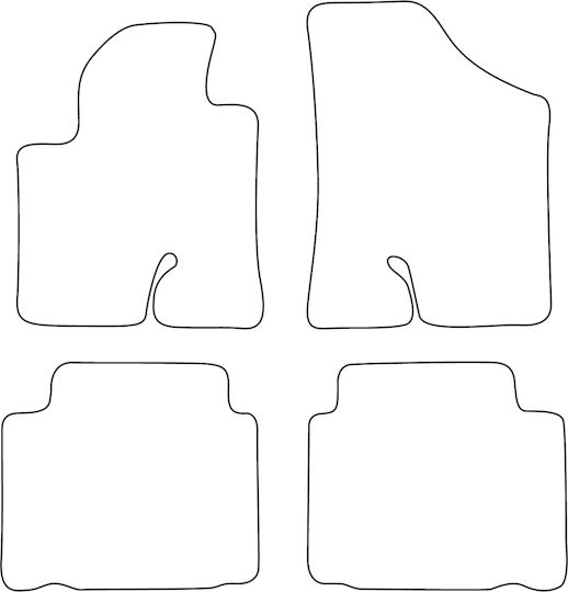 Set Velour Floor Mats Fitting Hyundai Ix55 2009-2012 Red Edging