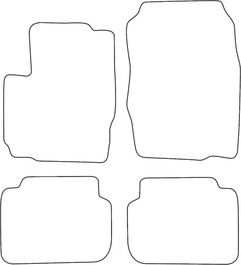 Komplette Velours Auto Fußmatten Mitsubishi Colt Vi 2005-2012 3-türige Rote Kante