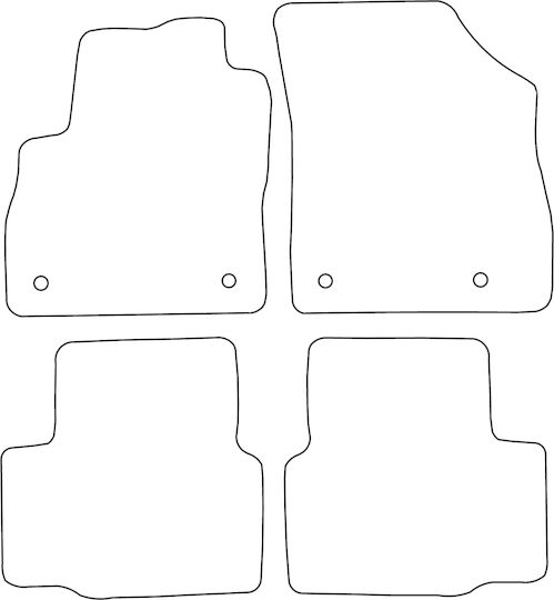Set Velour Mats Fitting Opel Astra K 2015-2021 Red Edging