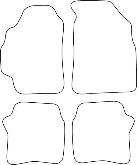 Set Veloursmatten Für Nissan Primera III P12 2002-2007 Rote Kante