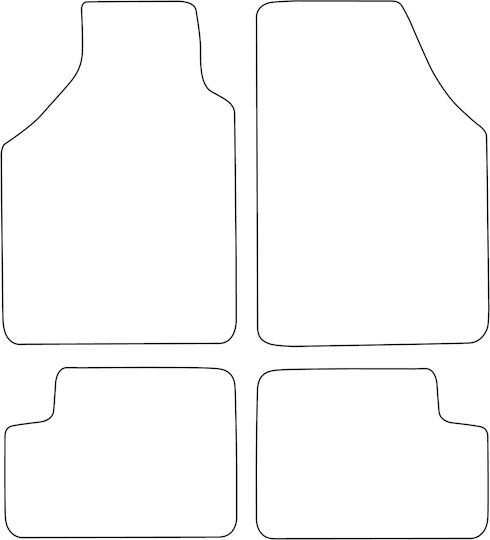 Set Velour Floor Mats Opel Agila I A 2000-2007 Red Edging
