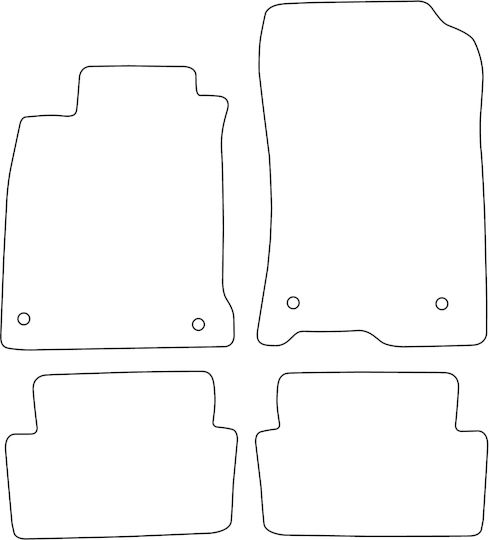 Set Velour Mats Fitting Renault Laguna Iii 2007-2015 Red Edging