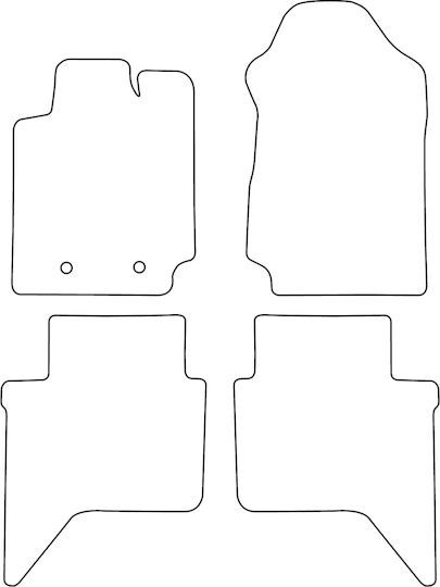Set Velour Floor Mats Ford Ranger 2015-2022 Black Edging