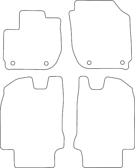 Set Covorașe Auto Din Velur Compatibil Honda HR-V II 2013-2021 Margine Roșie