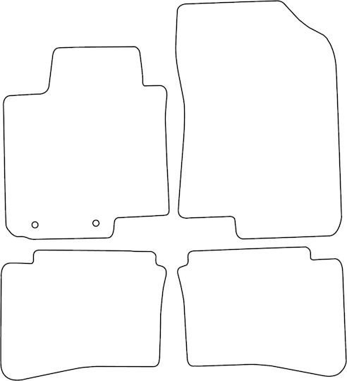 Set Velour Car Mats Hyundai i20 II 2015-2020 Black Edging