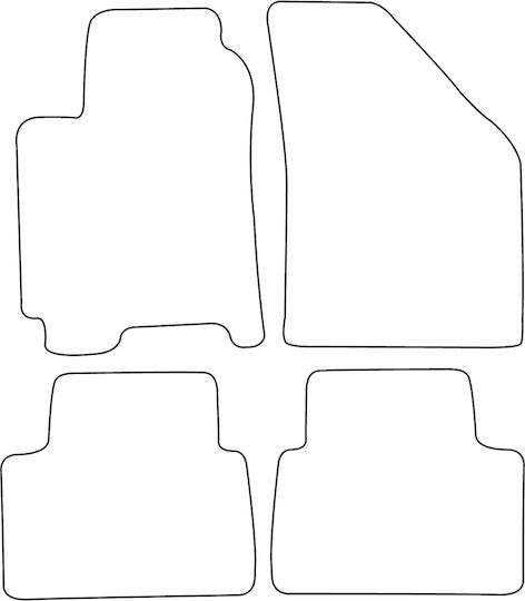 Set Covor Velur Potrivit Chevrolet Aveo Ii 2005-2011 Margine Roșie