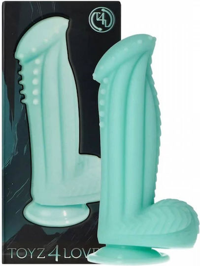Toyz4lovers Dildo με Όρχεις και Βεντούζα Τιρκουάζ 30cm